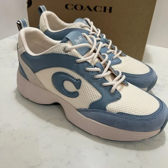 Coach Women's Blue and White Sneakers - Picture 2 of 14
